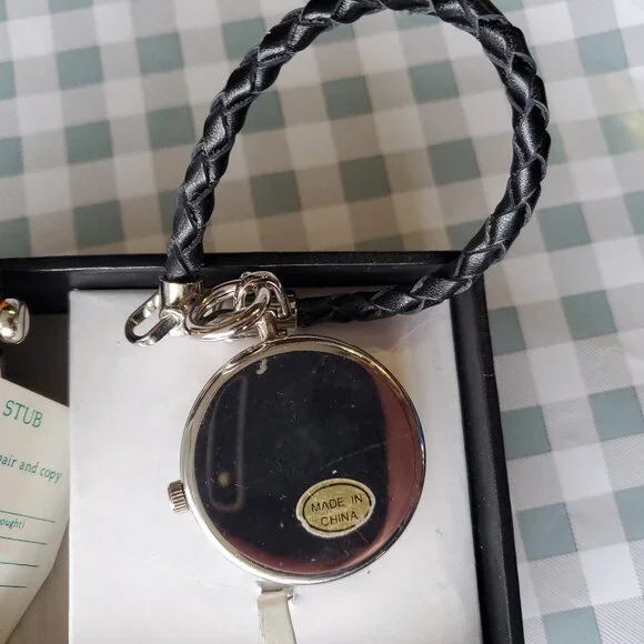 Croton Quartz Analog Pocket Watch Leather Pouch
